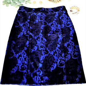 NEW ~ Ann Taylor Women's Maxi Blue Paisley Skirt Forgiving Material Work/Casual